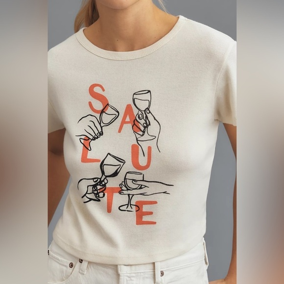 NWT Girl Dangerous Salute Baby Tee - Picture 2 of 4